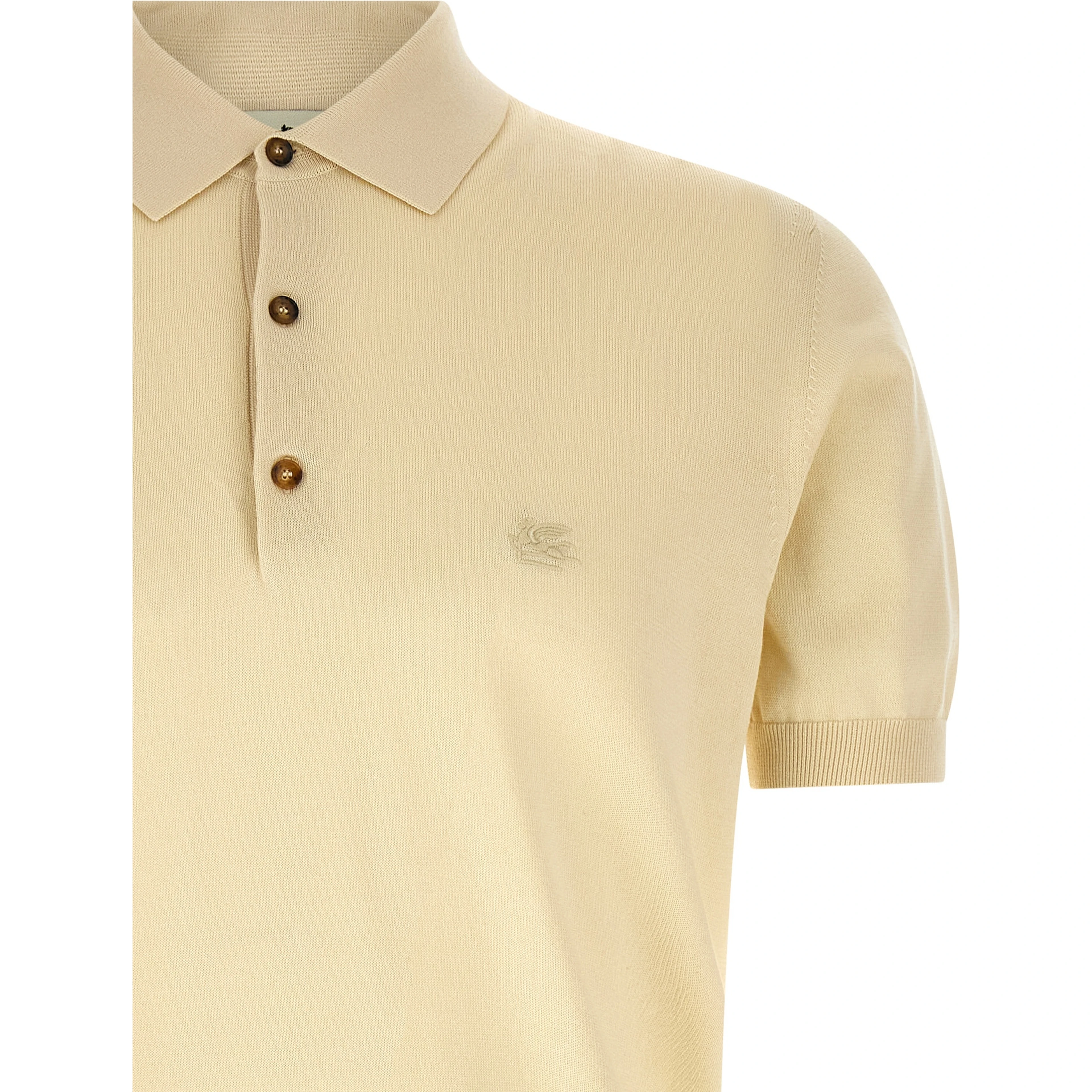 Beige Cotton Polo Shirt