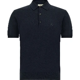 Blue Cotton Polo Shirt