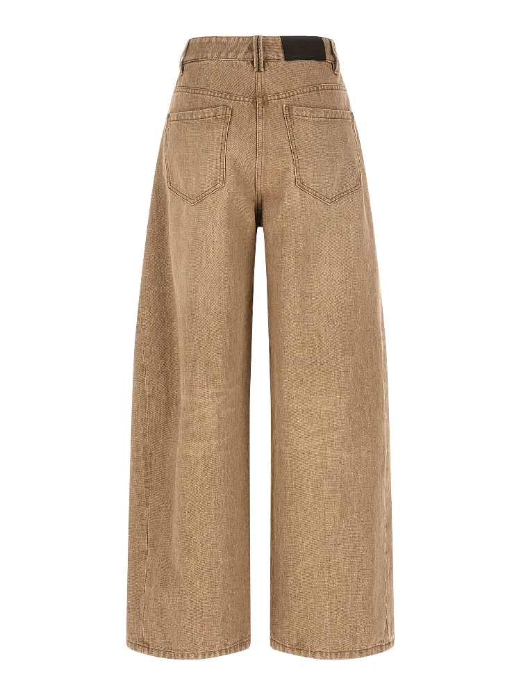 Beige Cotton Jeans Denim alternative