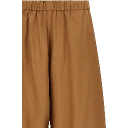 Brown Cotton Casual Pants