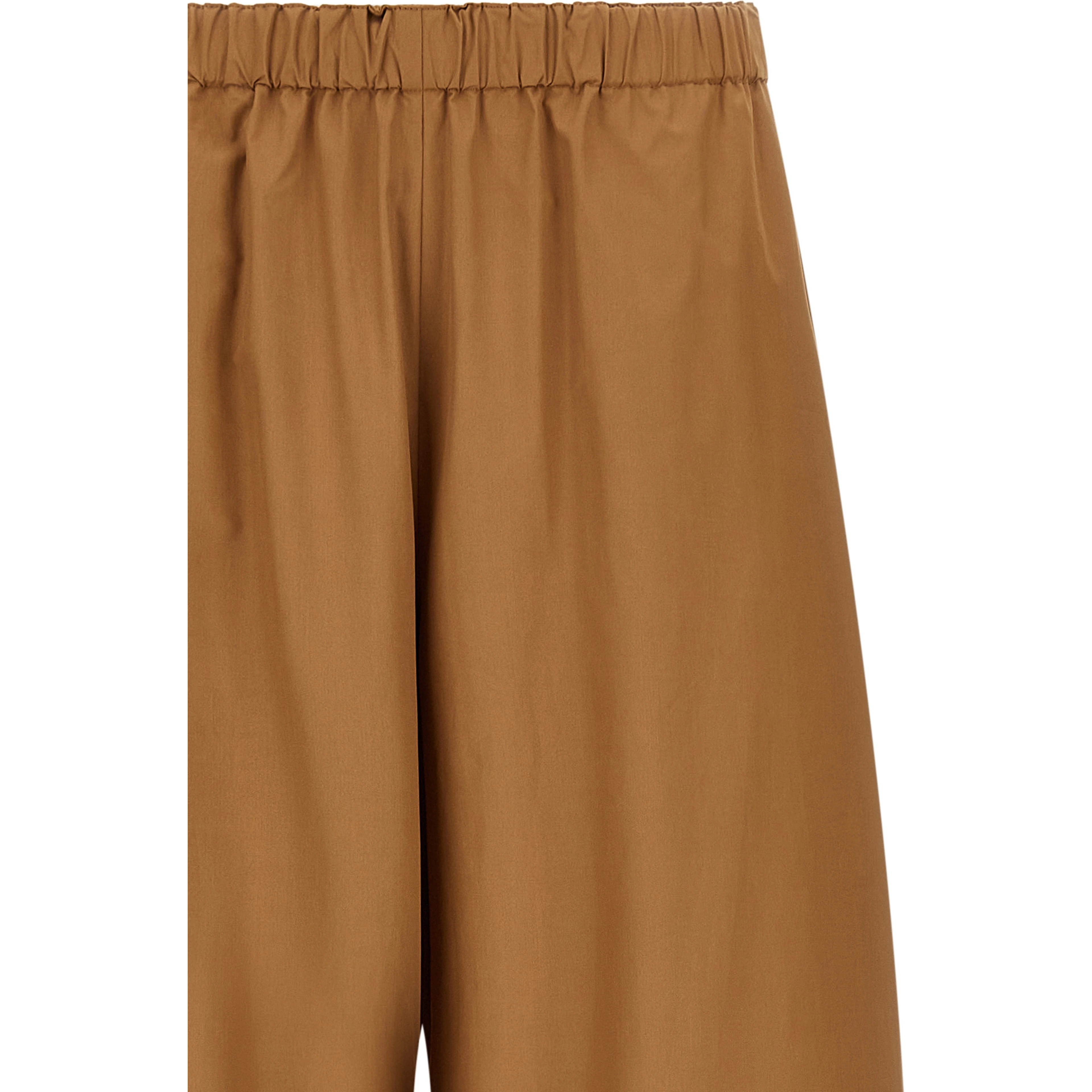 Brown Cotton Casual Pants