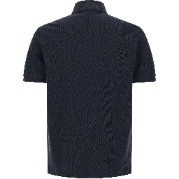 Blue Cotton Polo Shirt