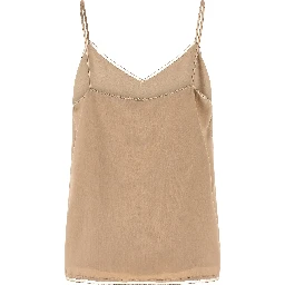Beige Viscose Tank Tops