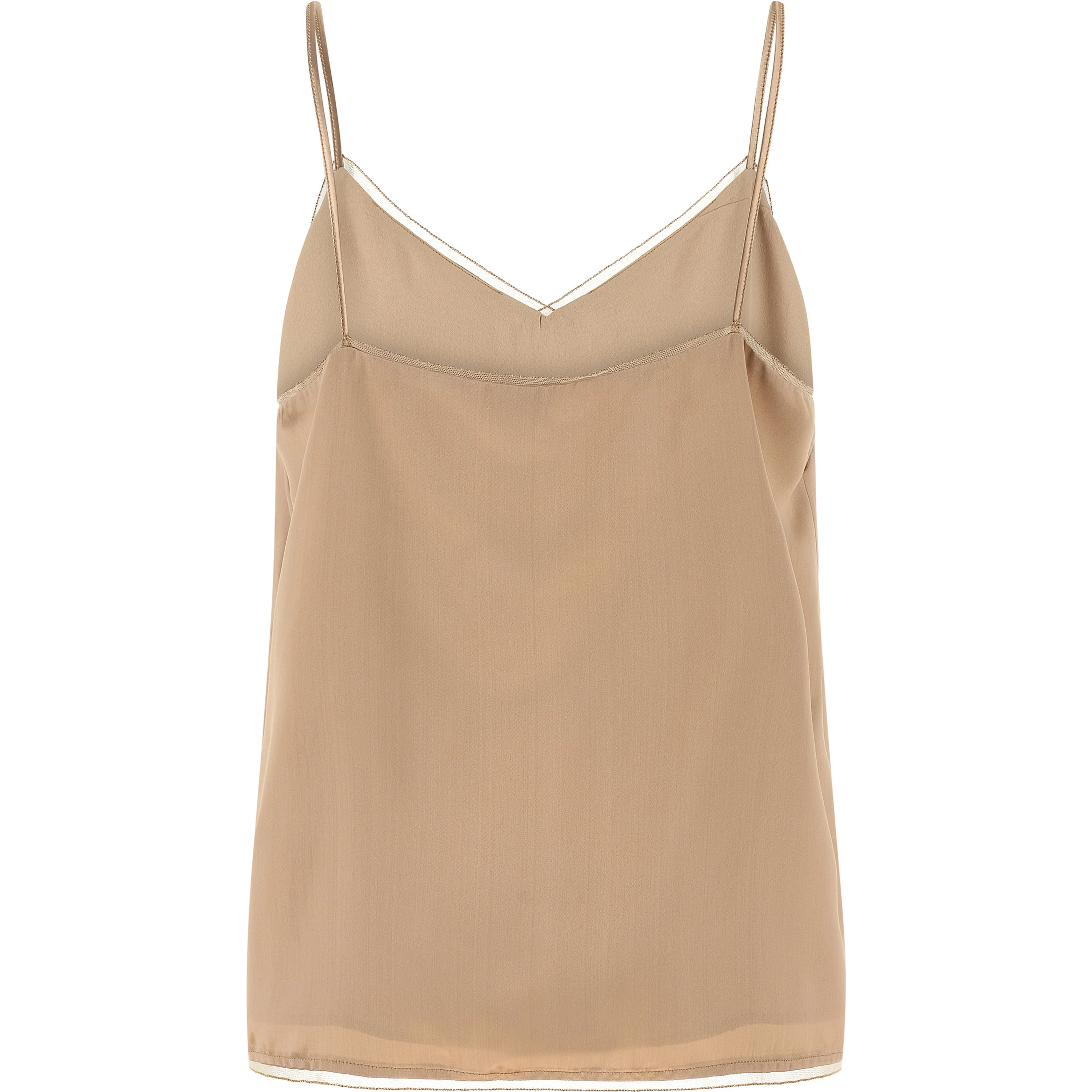 Beige Viscose Tank Tops