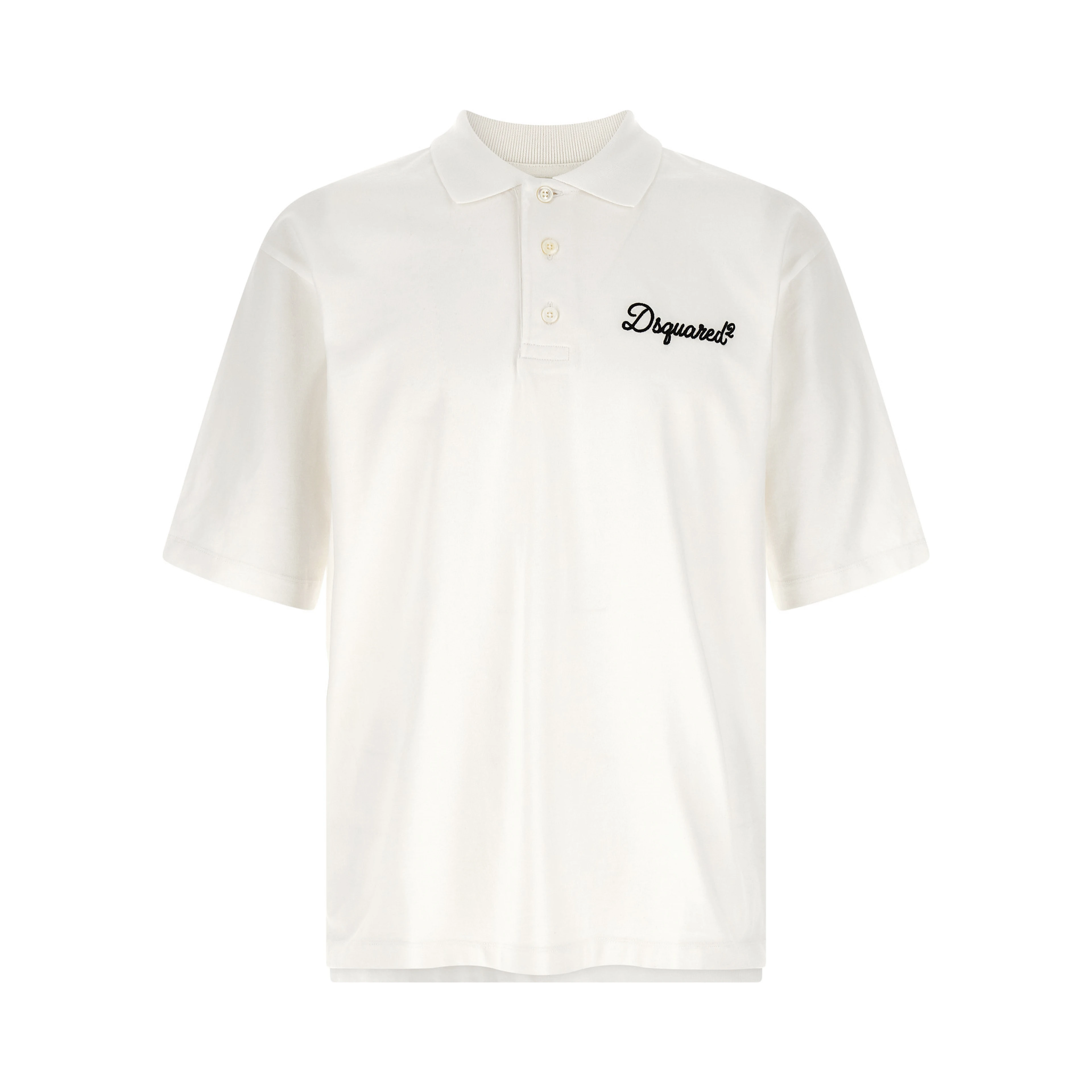White Cotton Polo Shirt