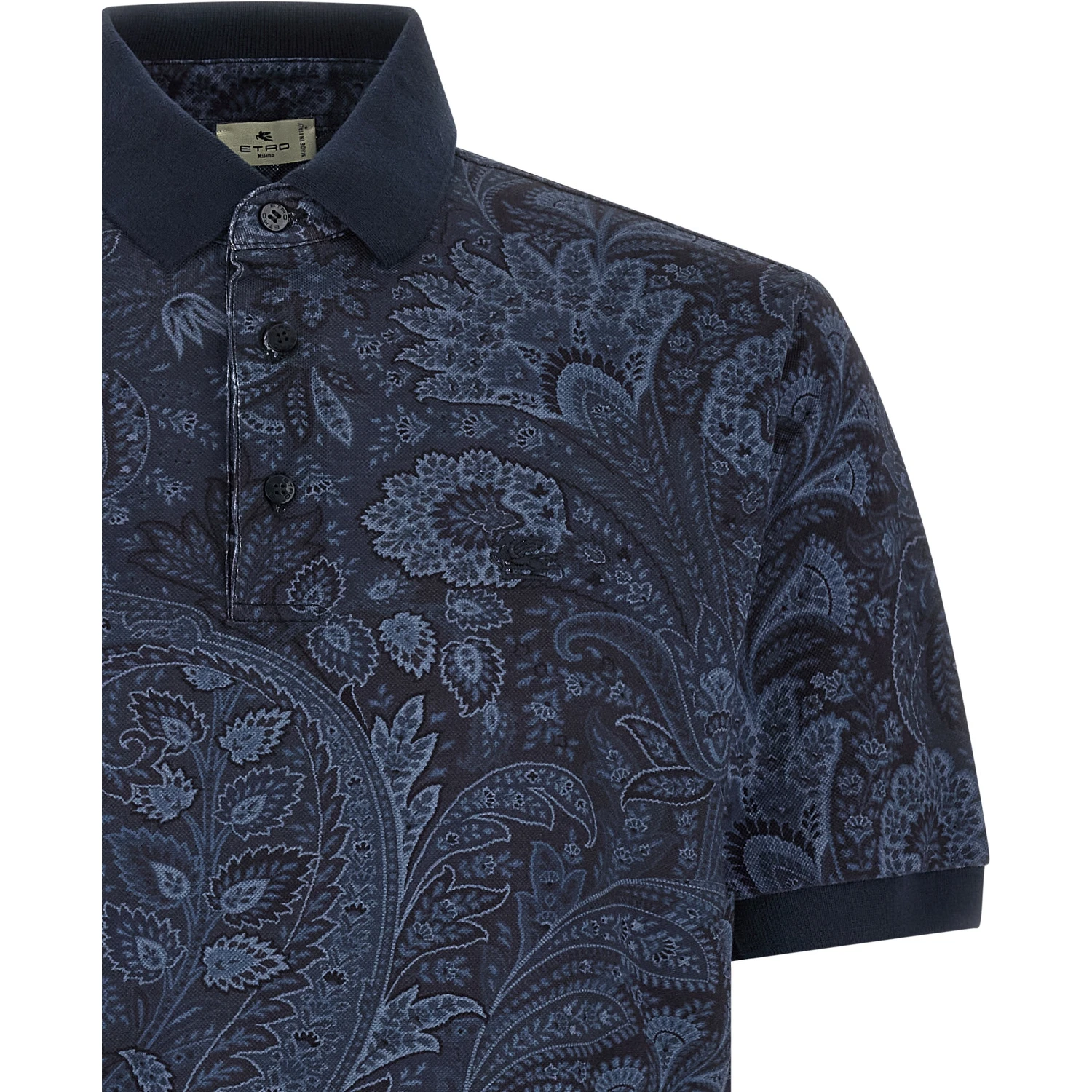 Blue Cotton Polo Shirt