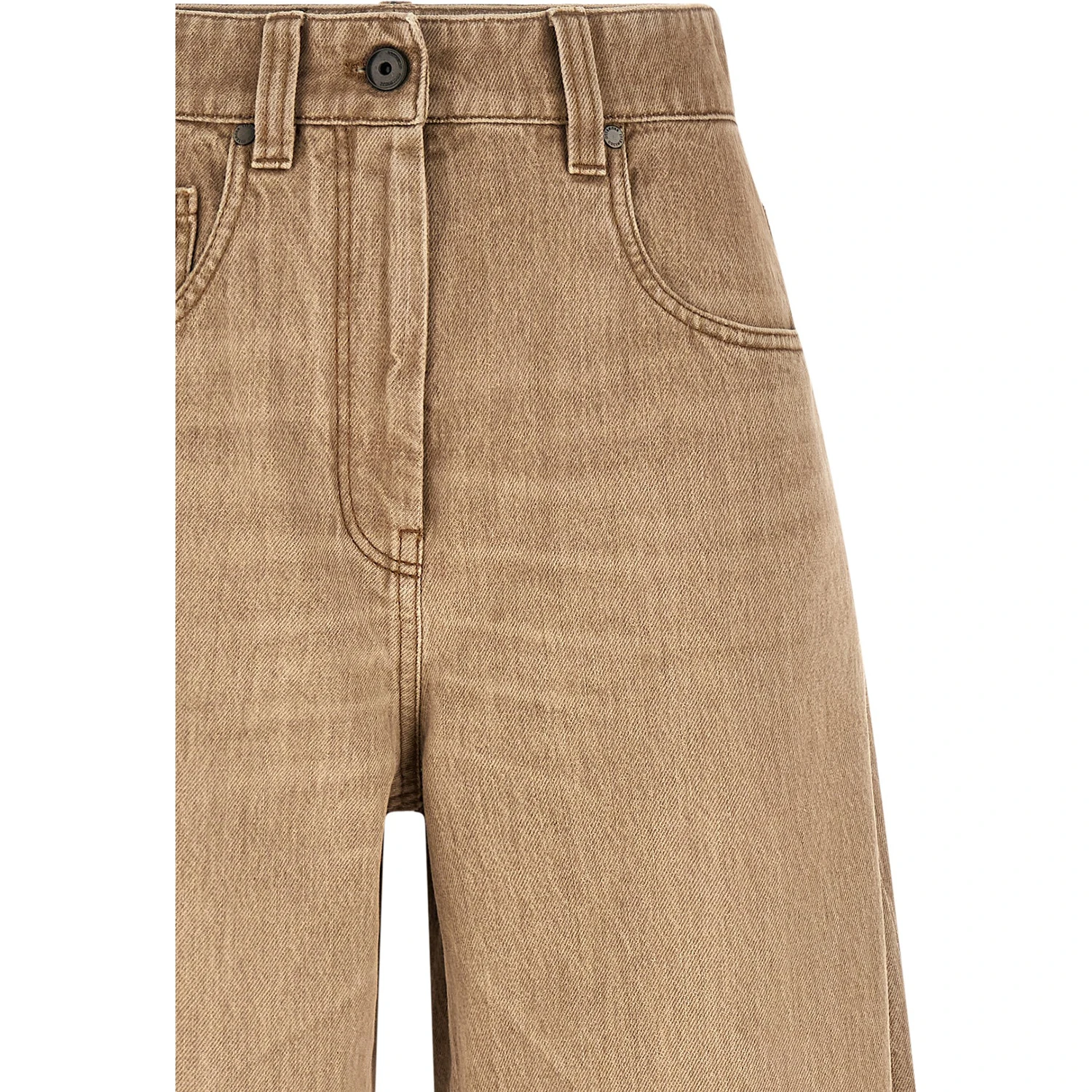 Beige Cotton Jeans Denim