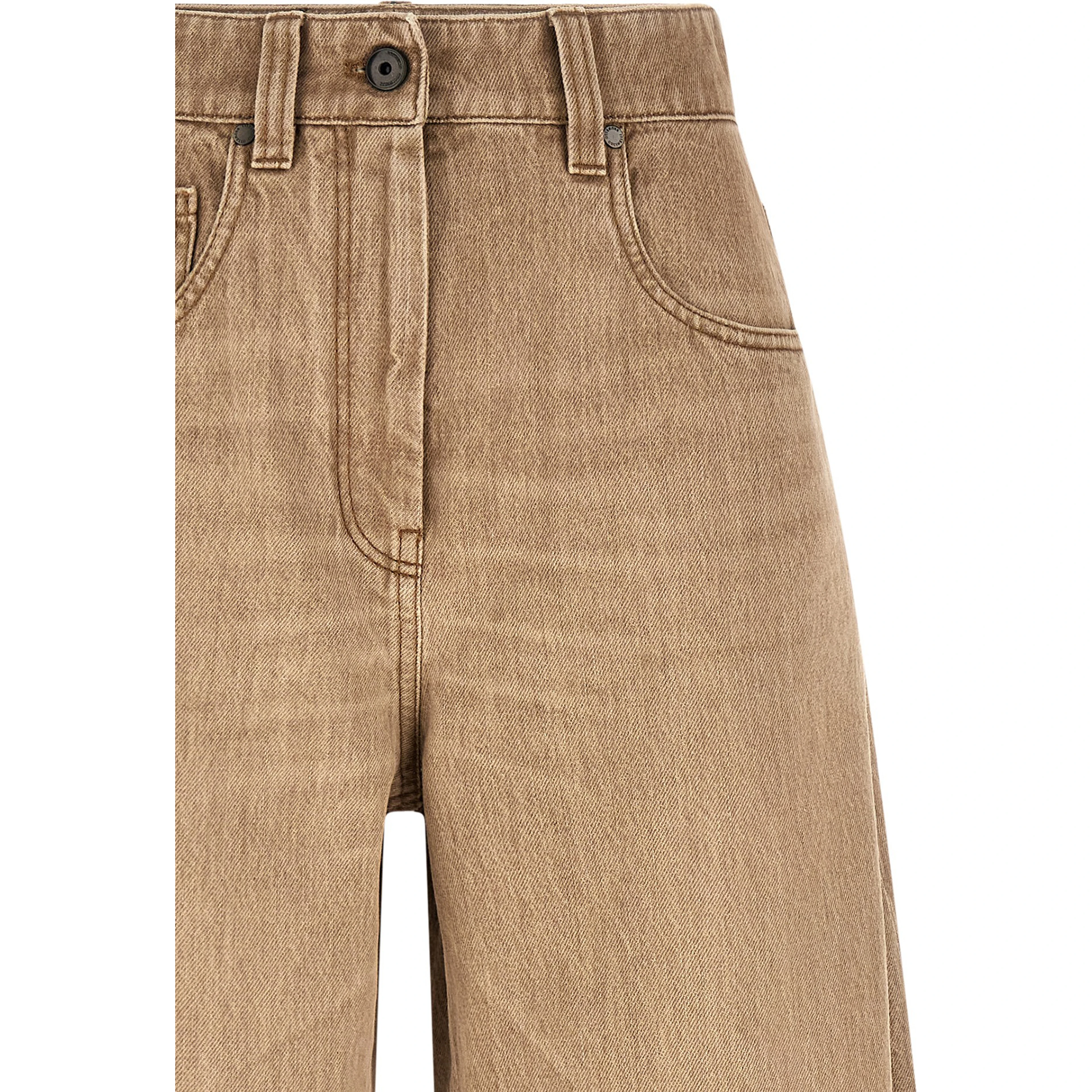 Beige Cotton Jeans Denim