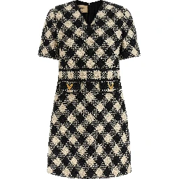 Bicolor Cotton Short Dress