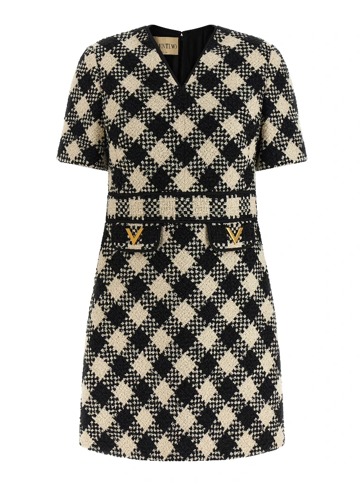 Bicolor Cotton Short Dress