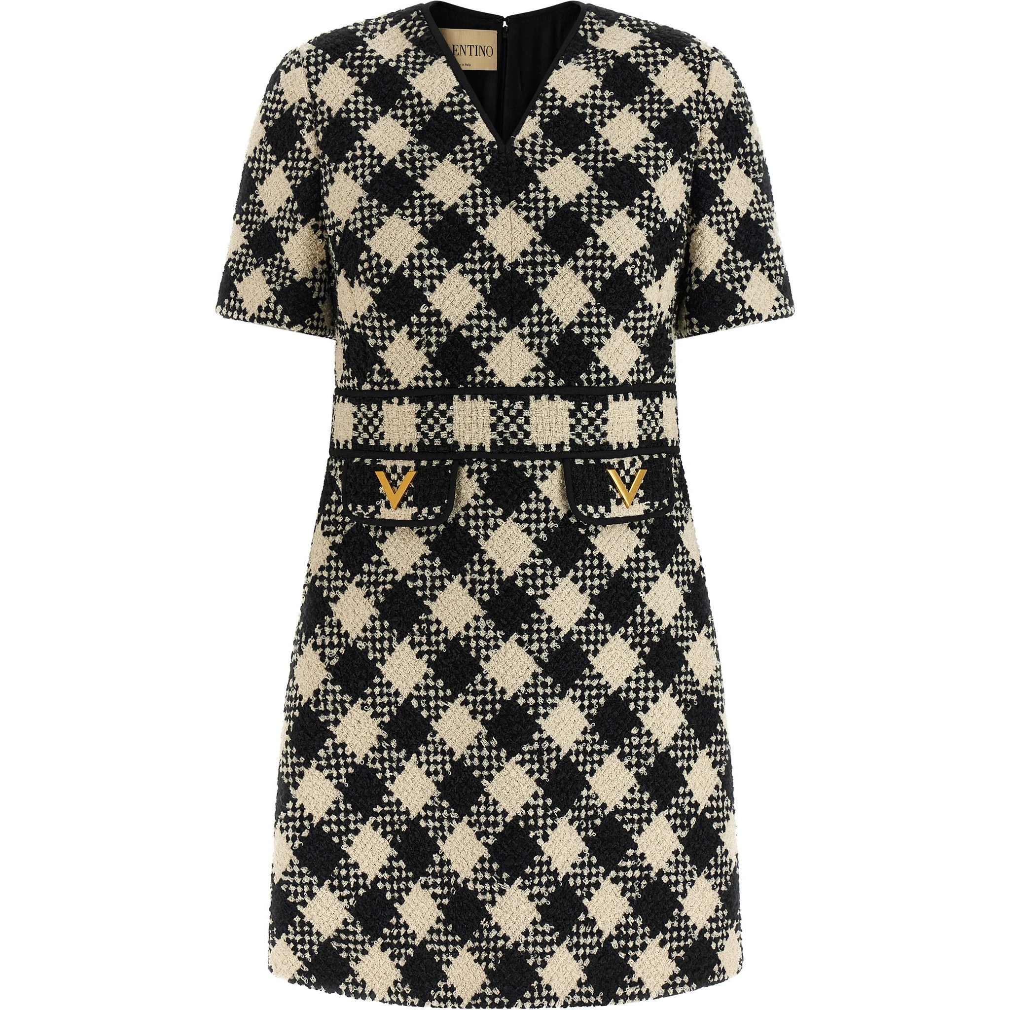 Bicolor Cotton Short Dress