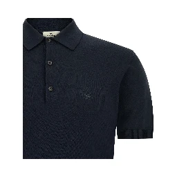 Blue Cotton Polo Shirt