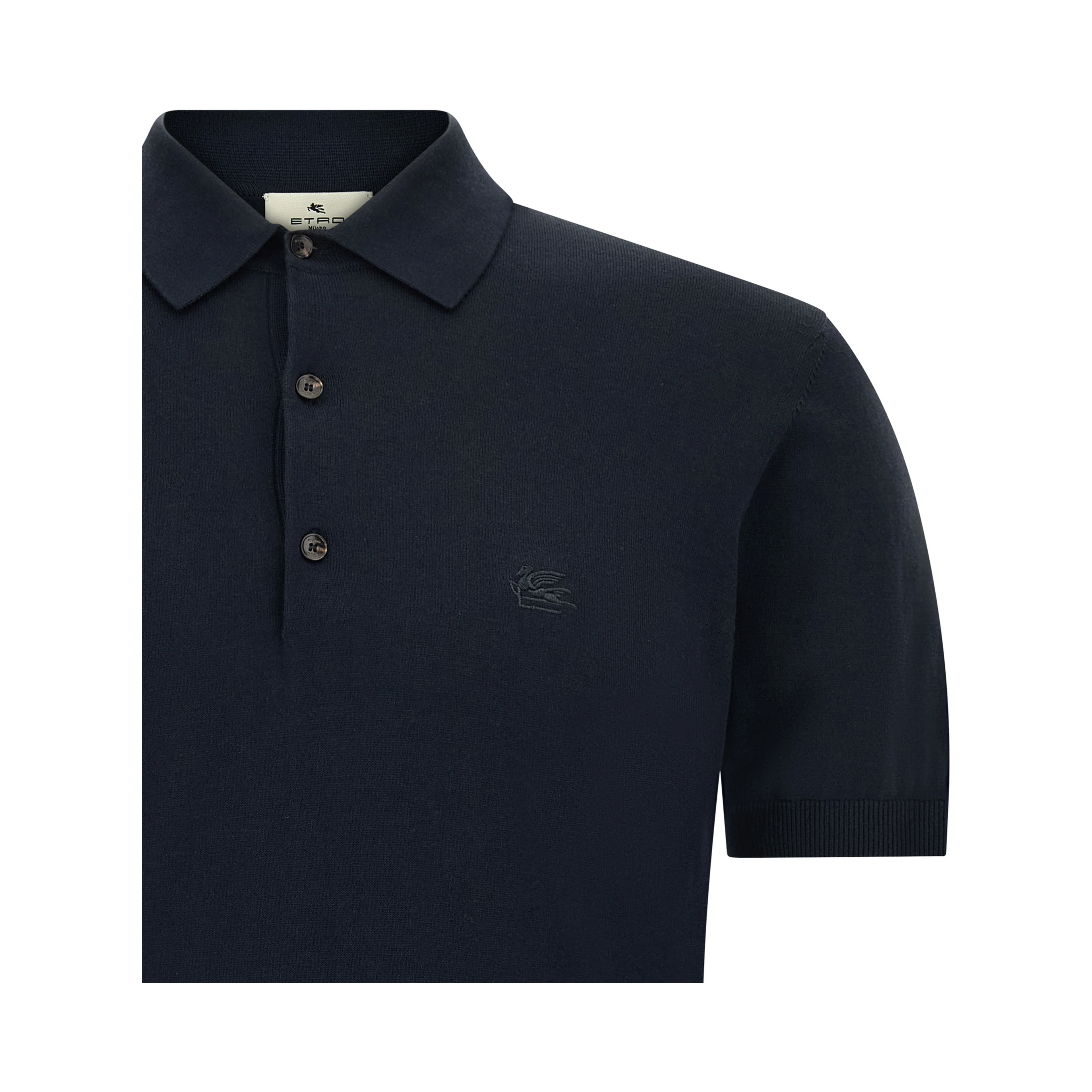 Blue Cotton Polo Shirt