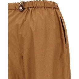Brown Cotton Casual Pants