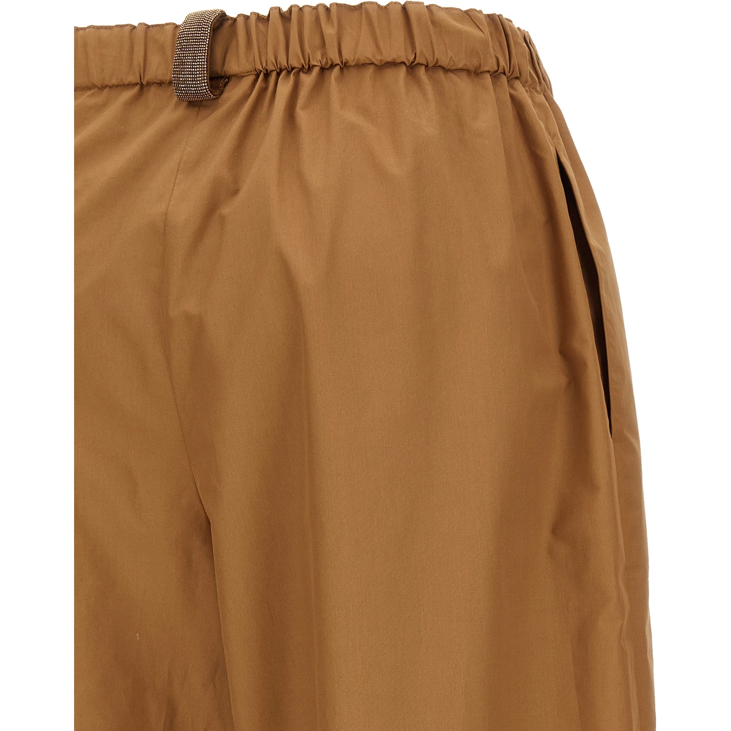 Brown Cotton Casual Pants