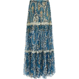 Blue Silk Mini Skirt