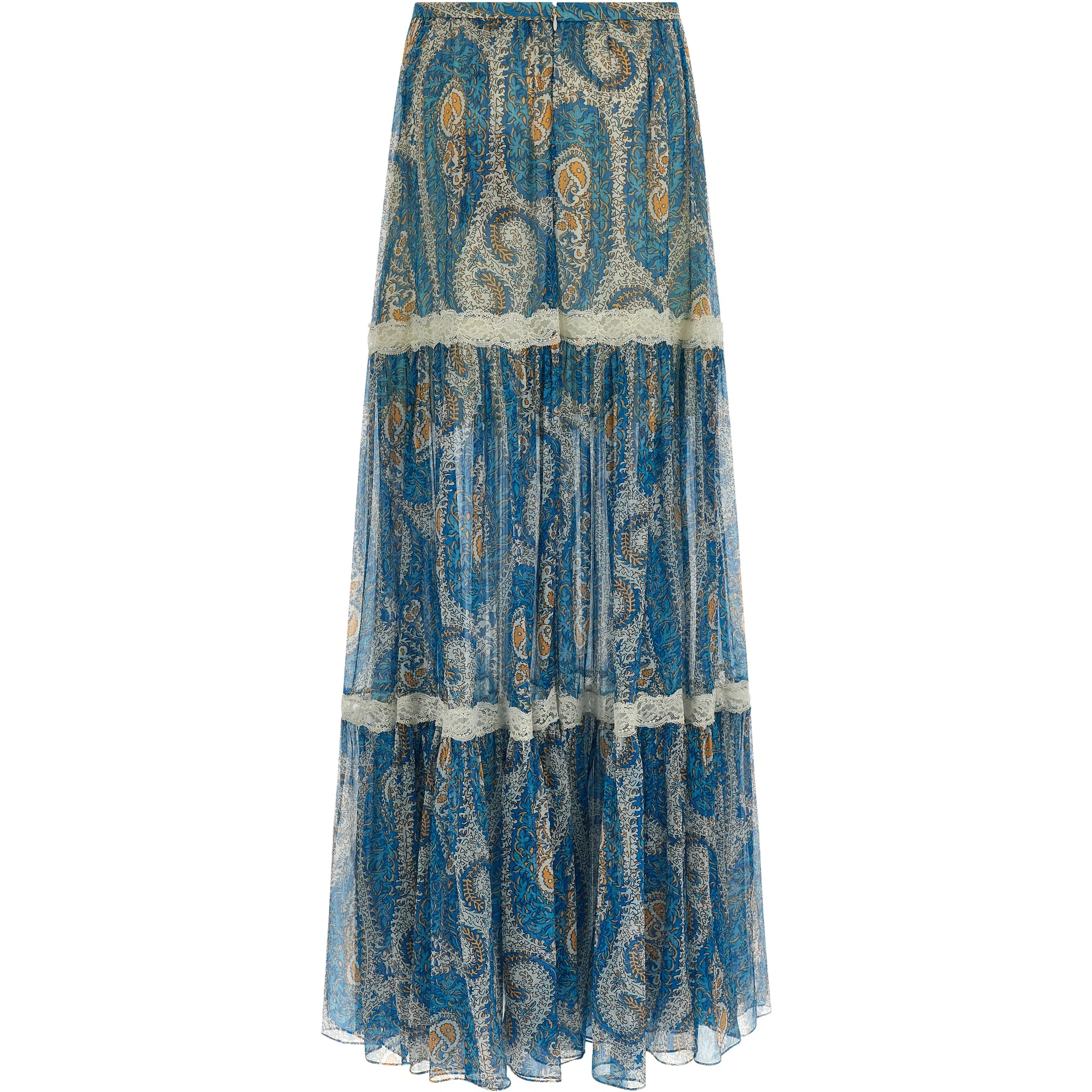 Blue Silk Mini Skirt