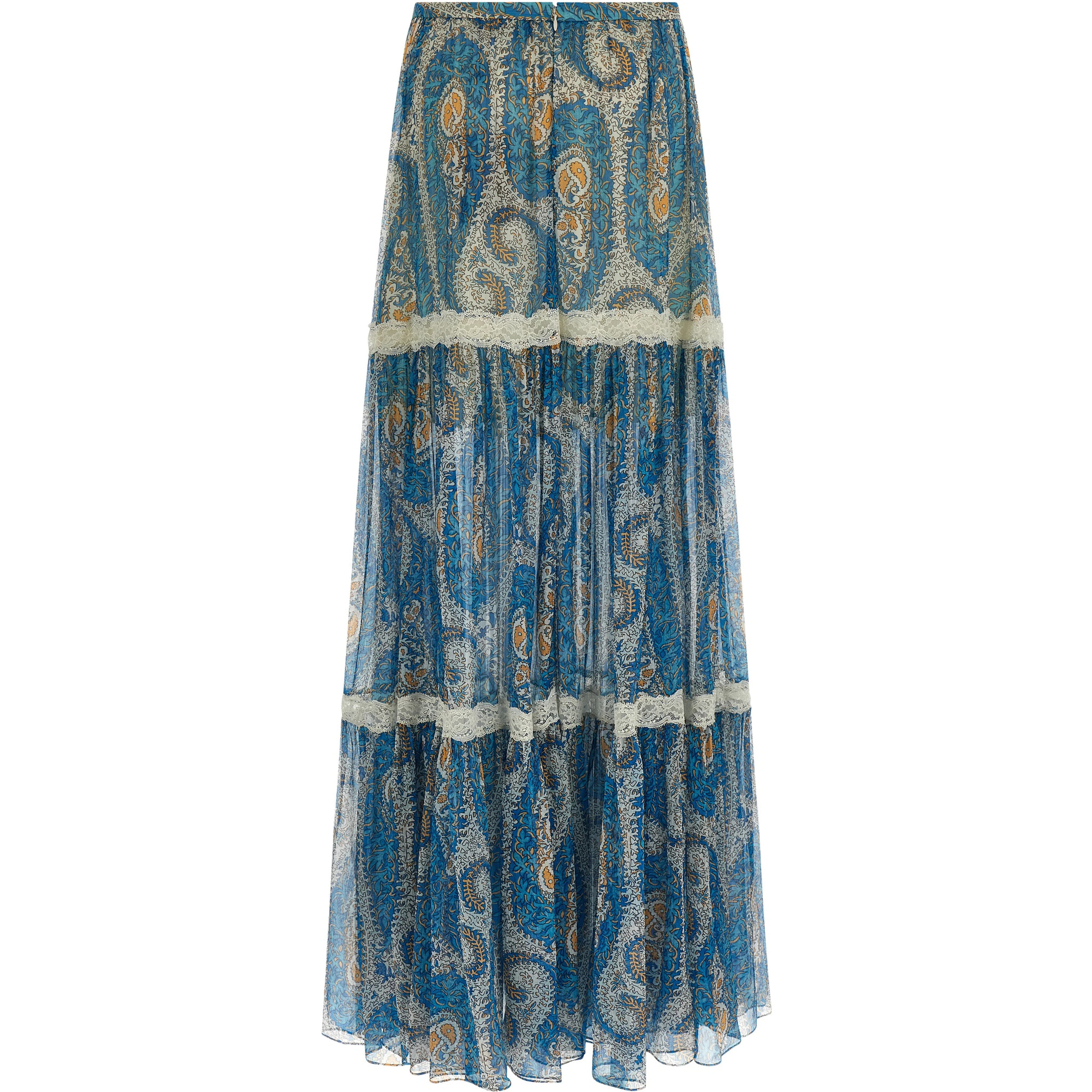 Blue Silk Mini Skirt