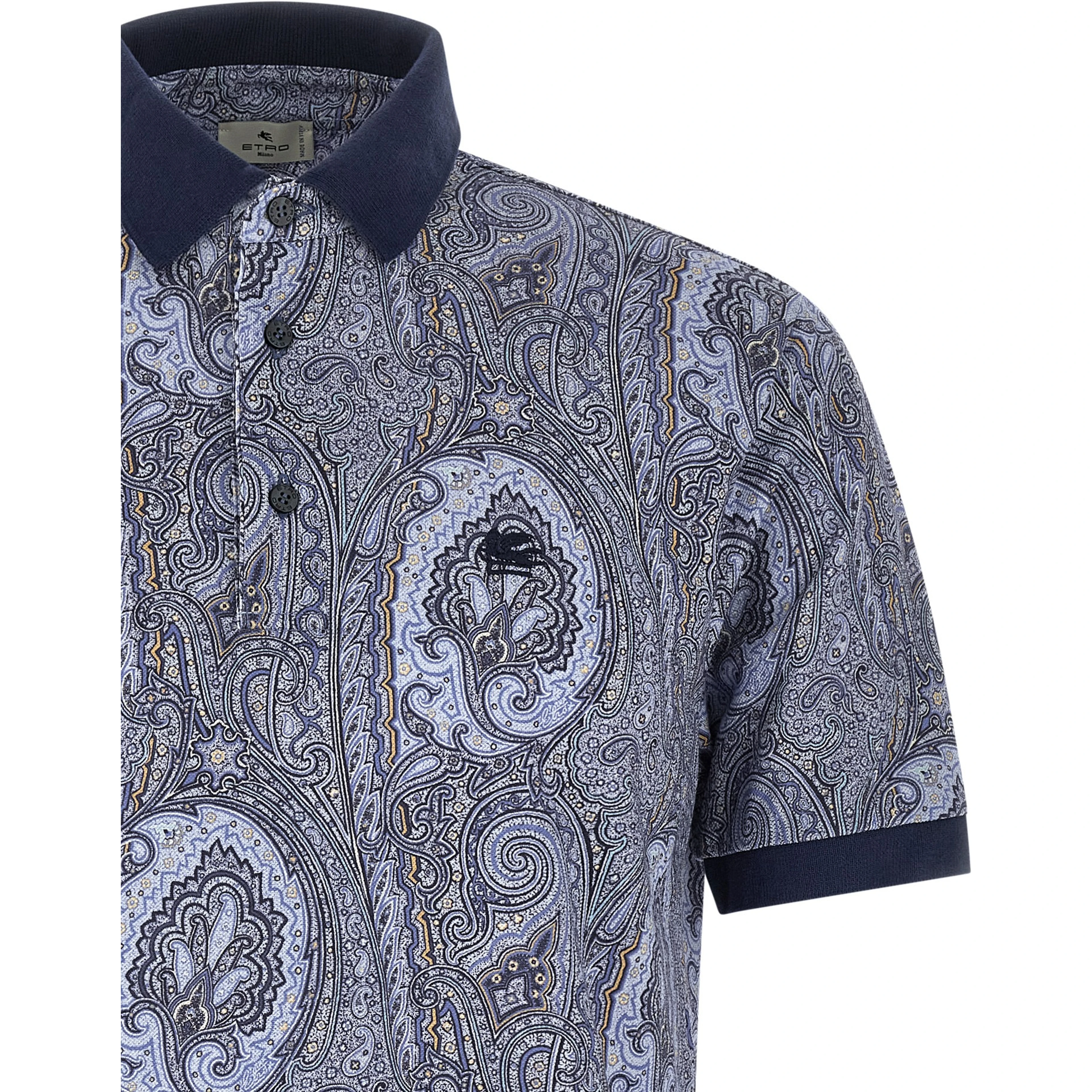 Blue Cotton Polo Shirt