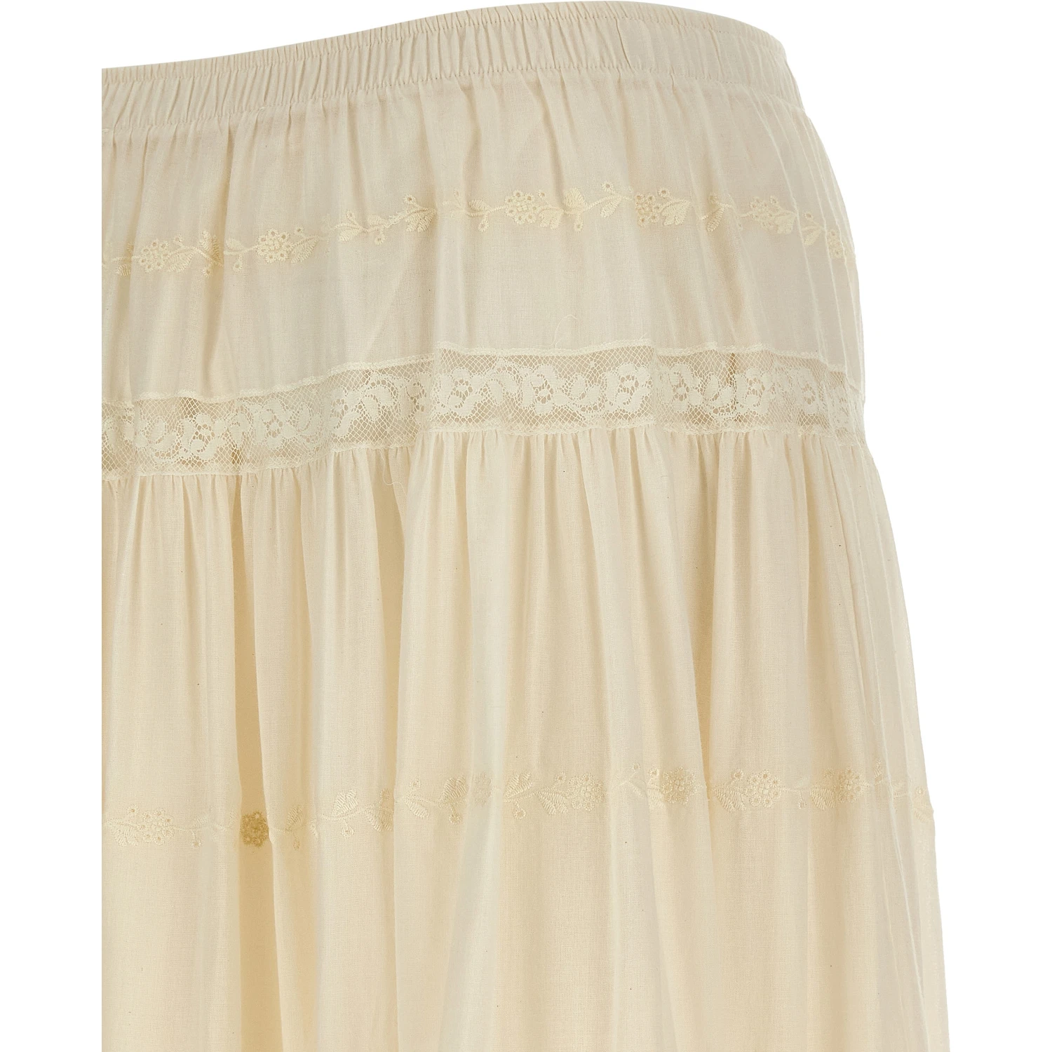 White Cotton Mini Skirt