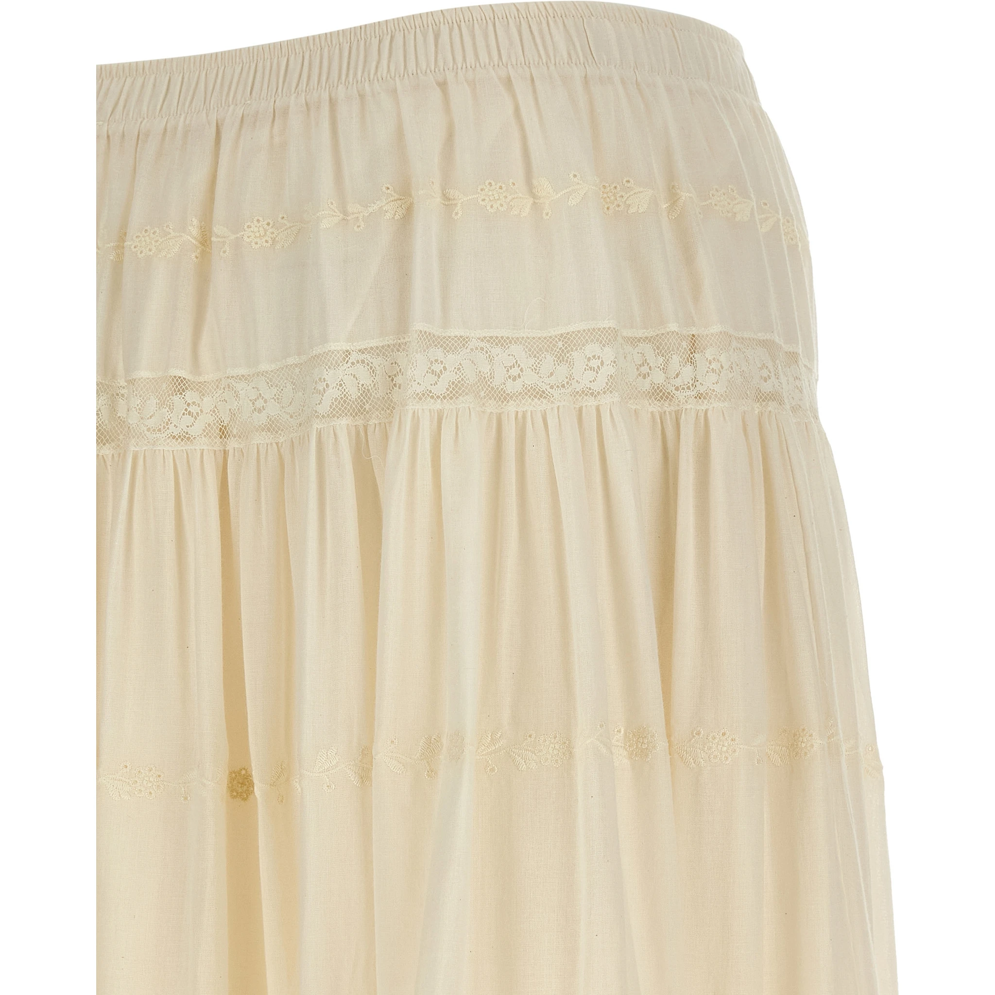 White Cotton Mini Skirt