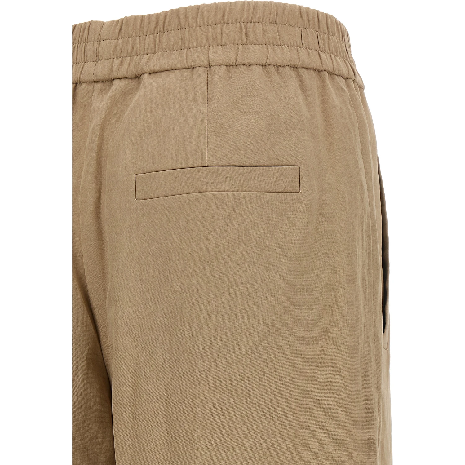 Beige Cotton Casual Pants