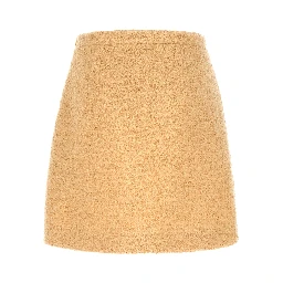 Beige Virgin Wool Long Skirt