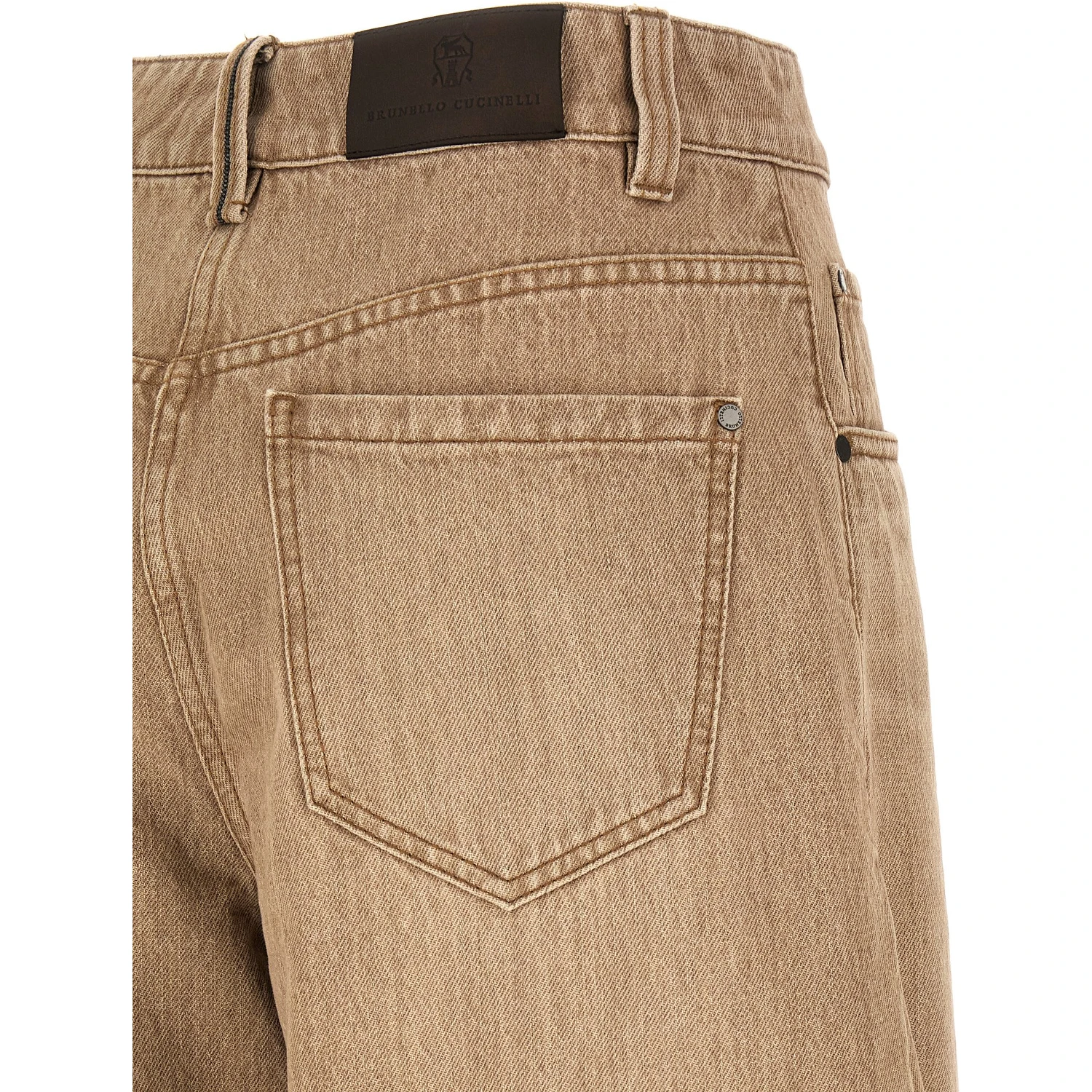 Beige Cotton Jeans Denim