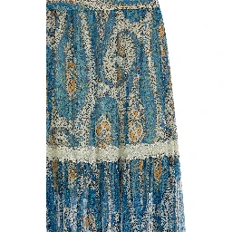 Blue Silk Mini Skirt