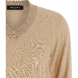 Beige Virgin Wool Cardigan