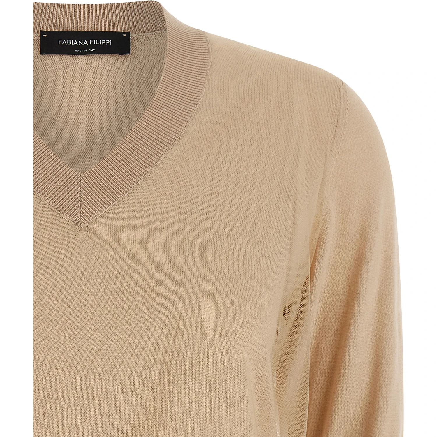 Beige Virgin Wool Cardigan