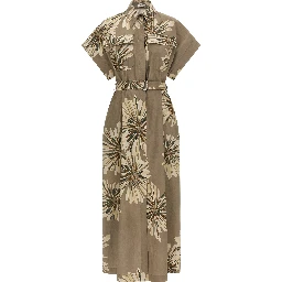 Bicolor Cotton Long Dress