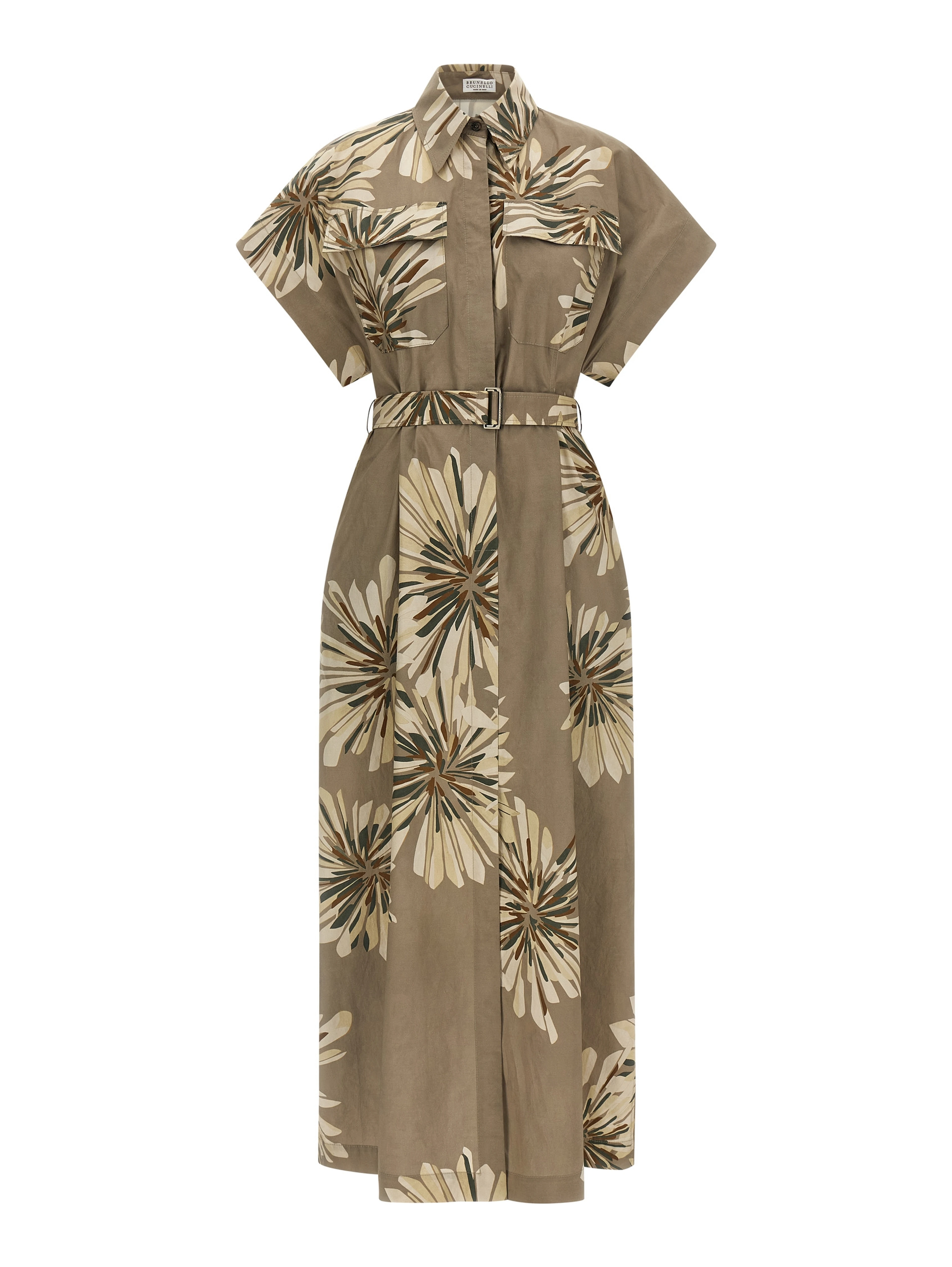 Bicolor Cotton Long Dress