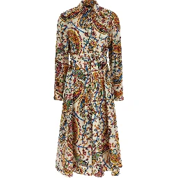 Multicolor Cotton Midi Dress