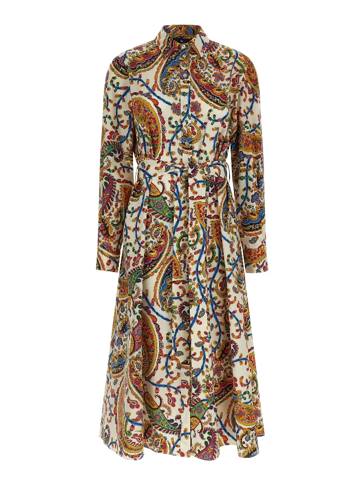 Multicolor Cotton Midi Dress