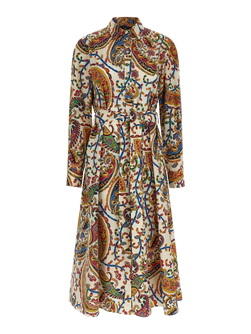 Multicolor Cotton Midi Dress