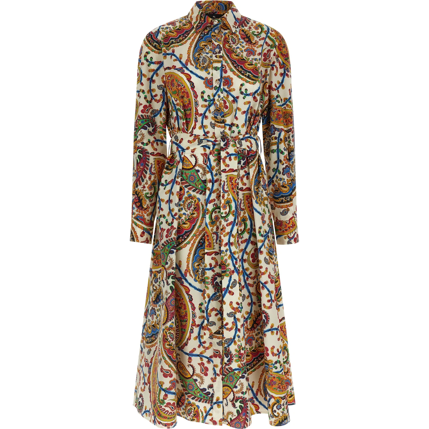 Multicolor Cotton Midi Dress