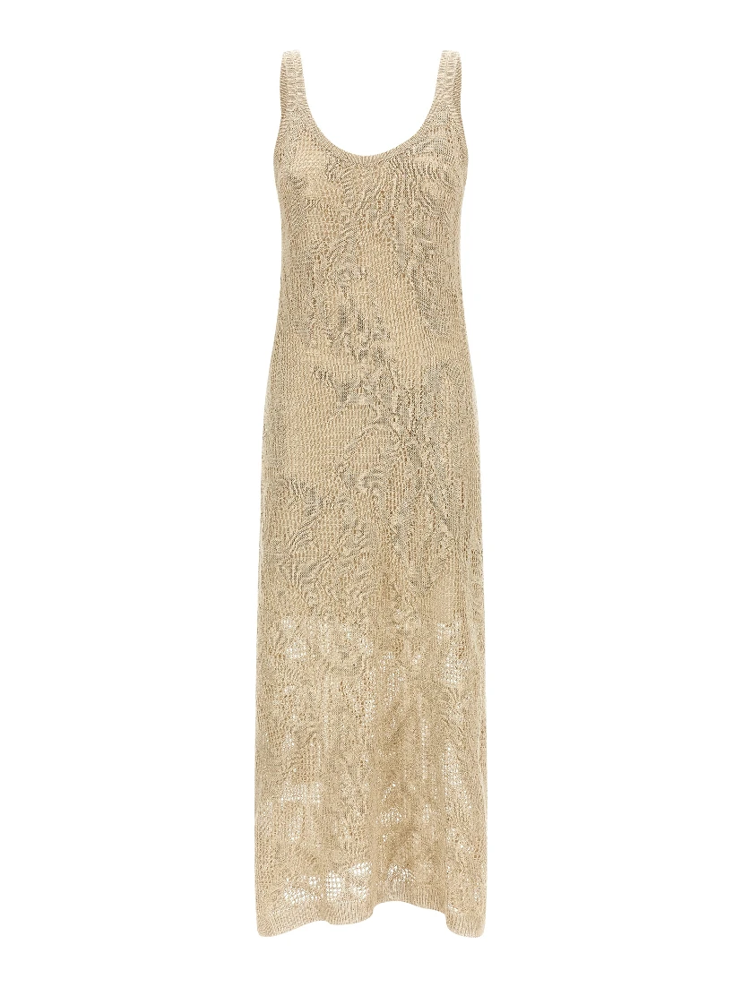 Beige Linen Long Dress