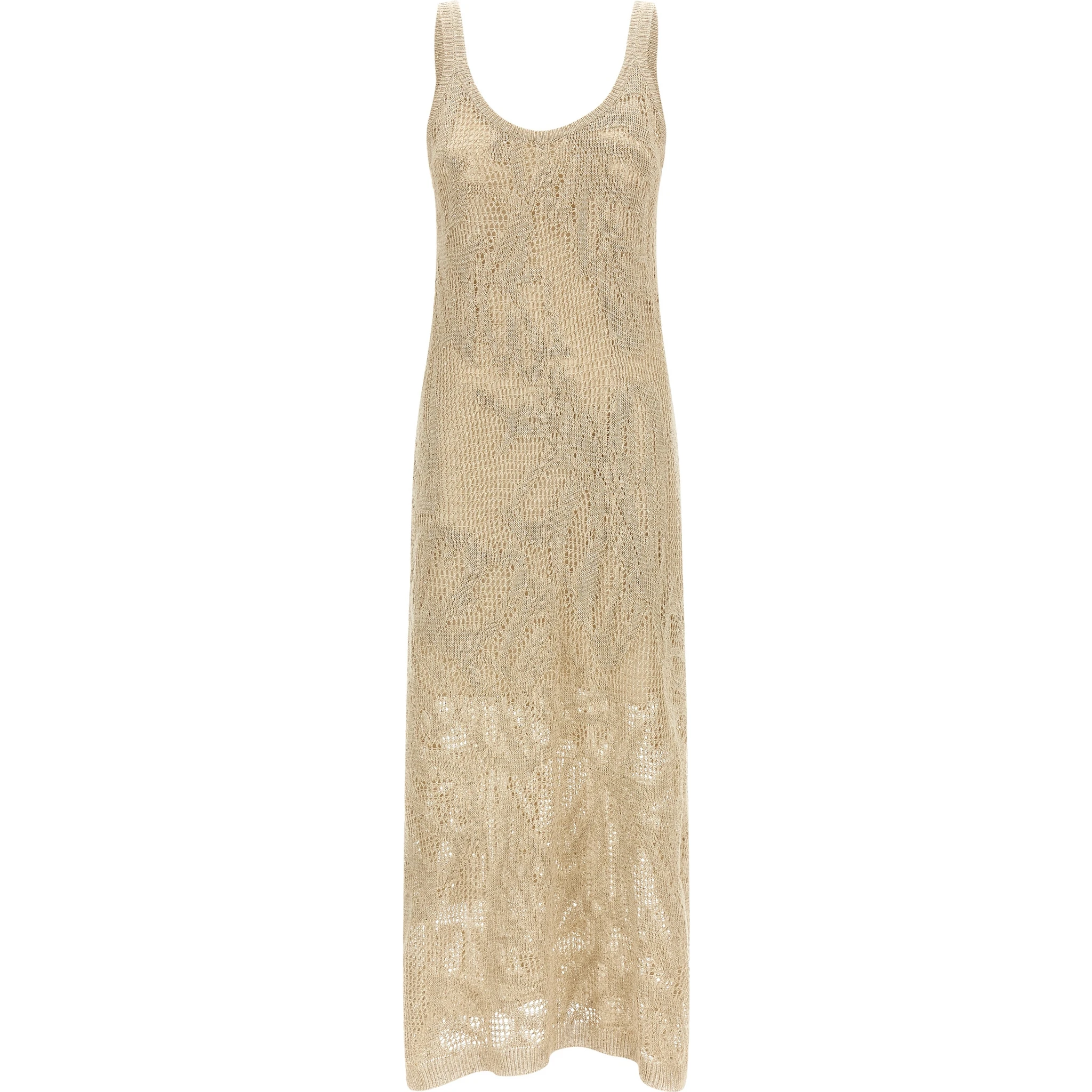Beige Linen Long Dress
