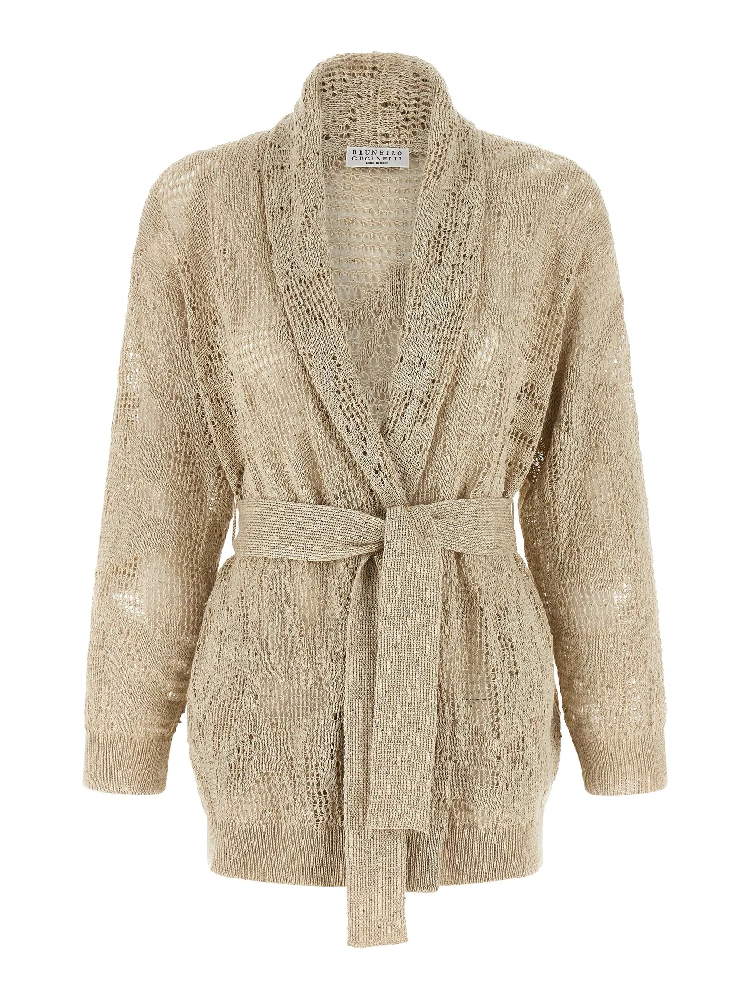 Beige Linen Cardigan