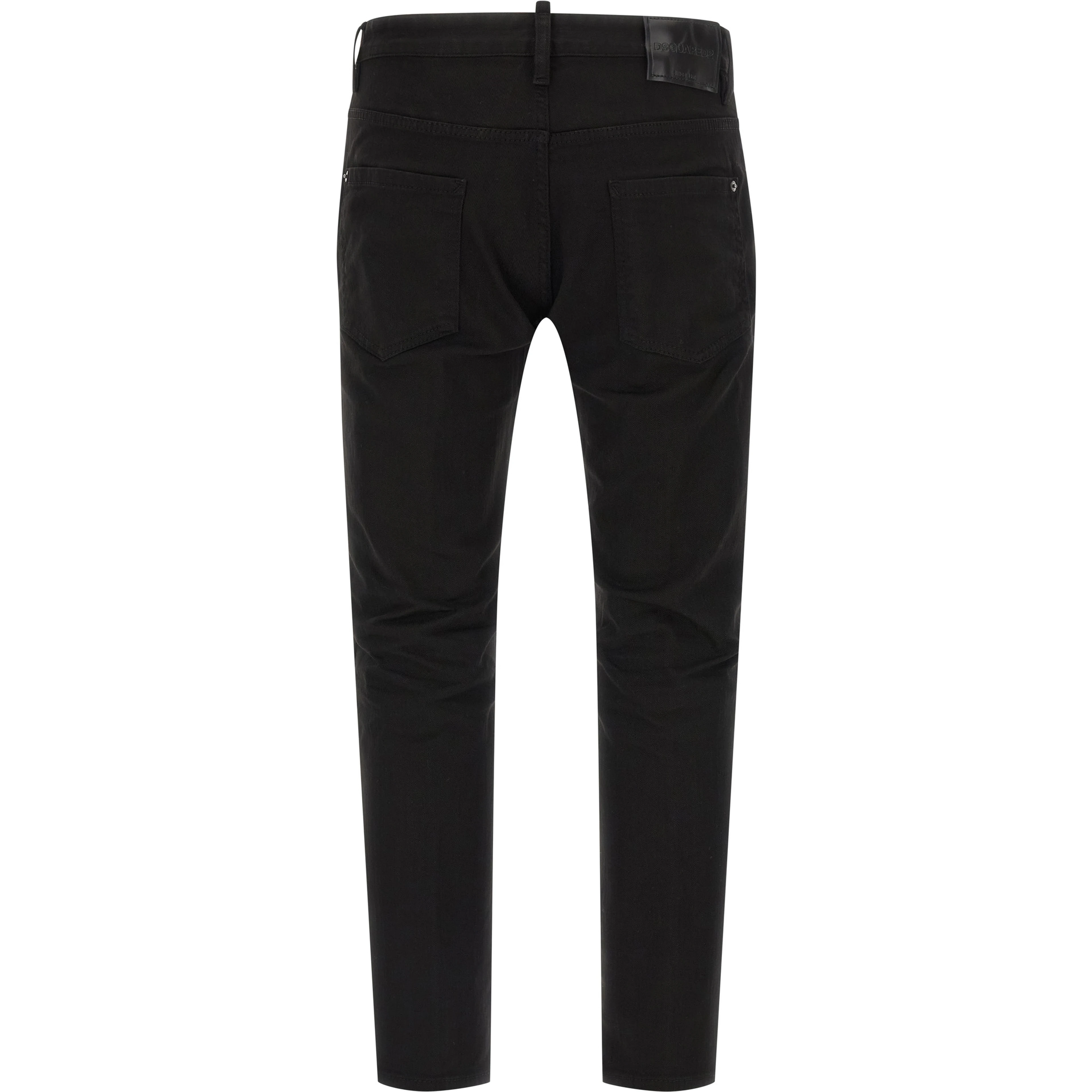 Black Cotton Straight-Leg Jeans