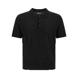 Black Wool Polo Shirt