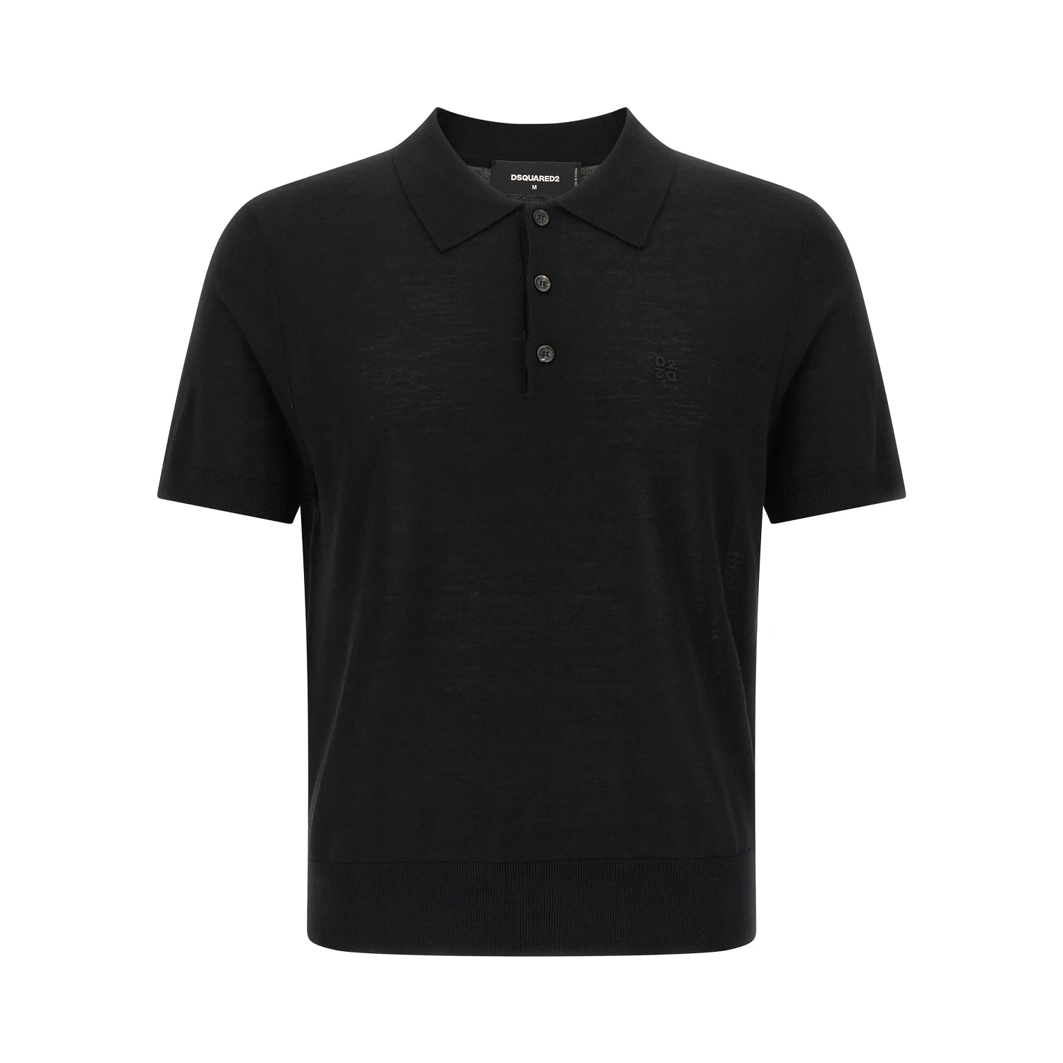 Black Wool Polo Shirt
