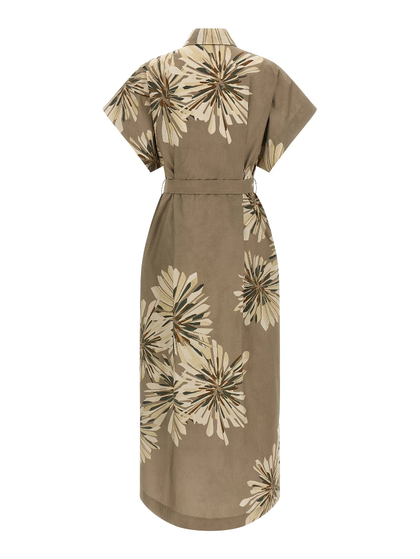 Bicolor Cotton Long Dress