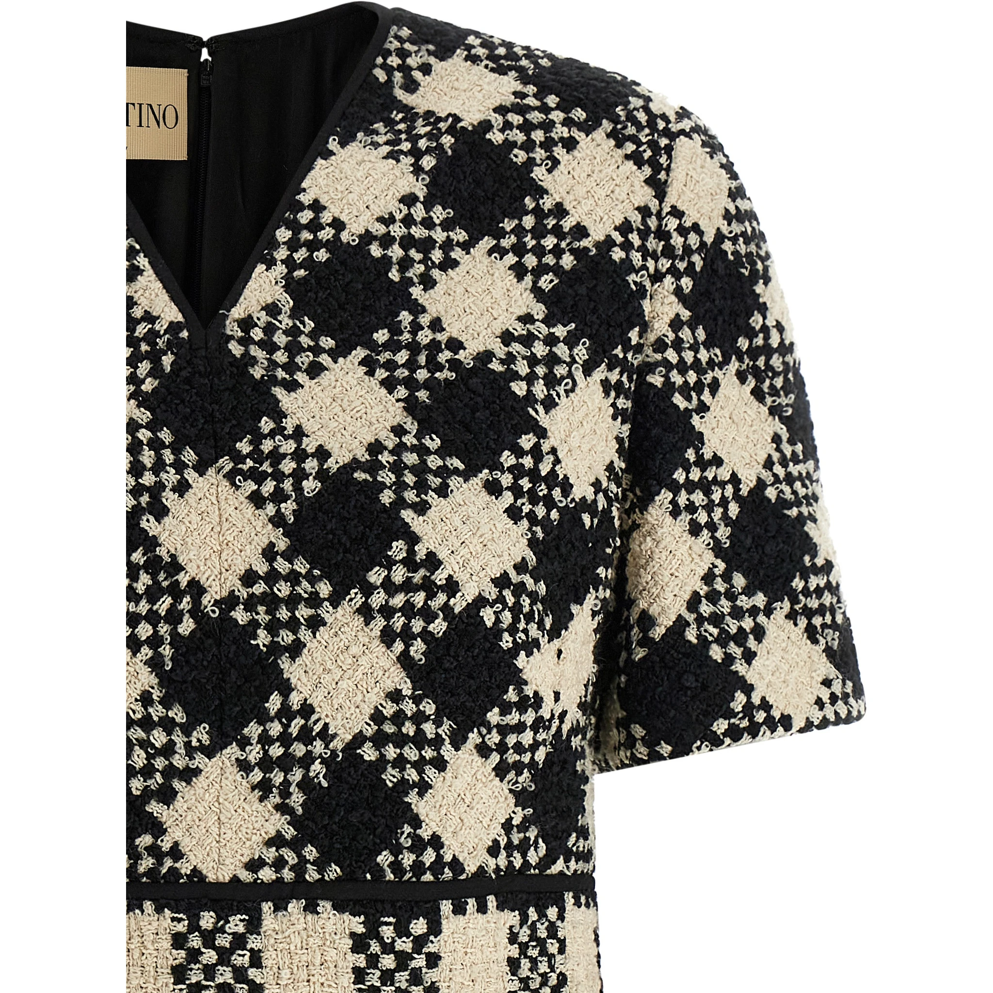 Bicolor Cotton Short Dress