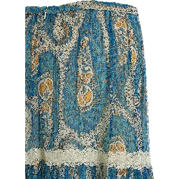 Blue Silk Mini Skirt