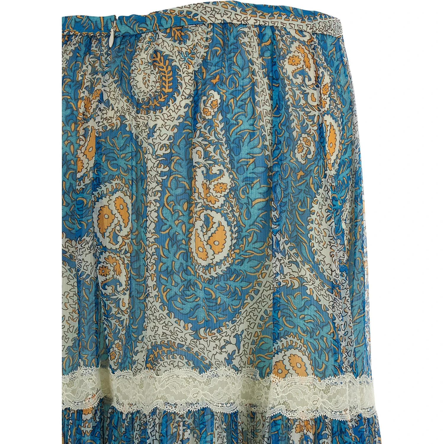 Blue Silk Mini Skirt