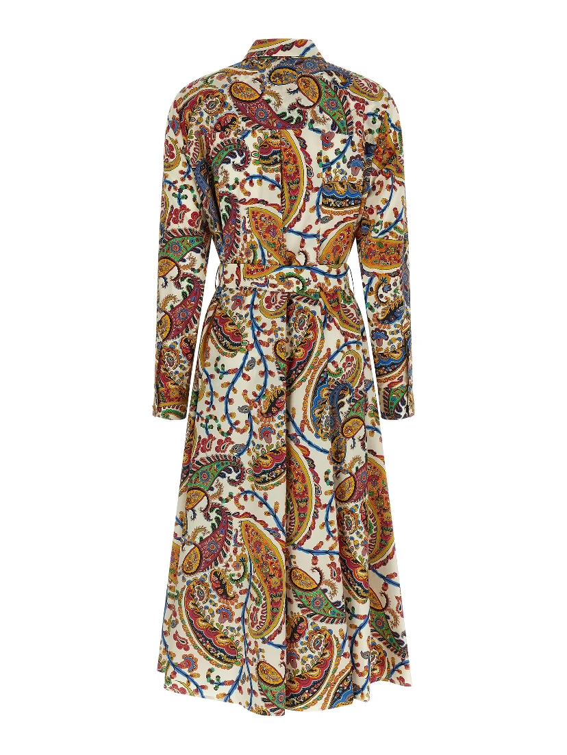 Multicolor Cotton Midi Dress