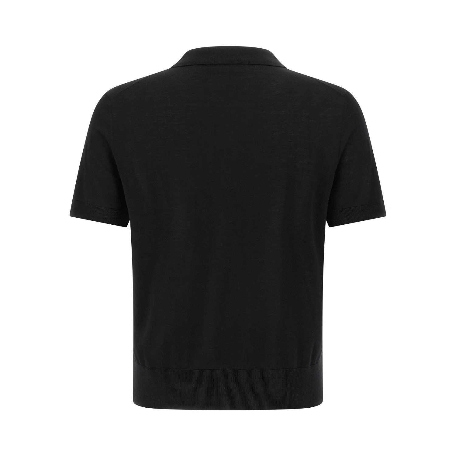 Black Wool Polo Shirt