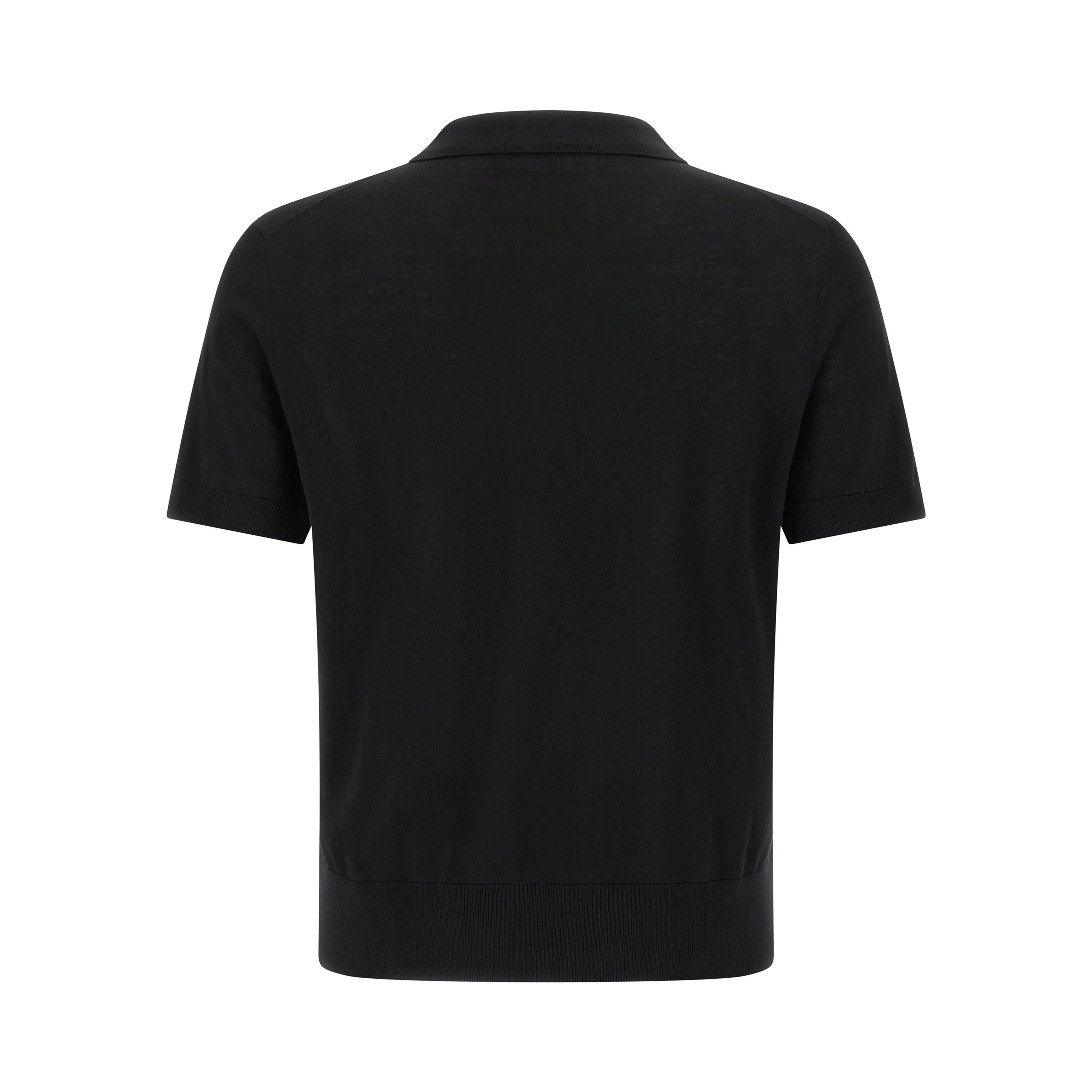 Black Wool Polo Shirt